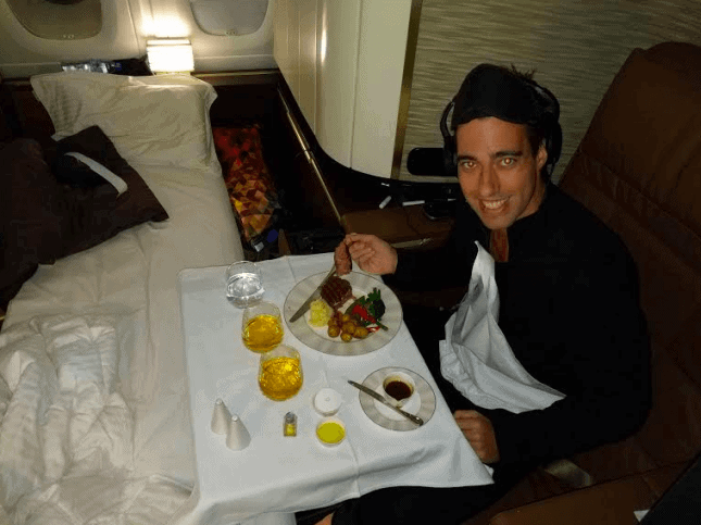 Scott Flying Etihad First on an A380 (Etihad Suite), bookable with American Airlines miles.