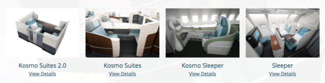 Korean Air's various First Class products.