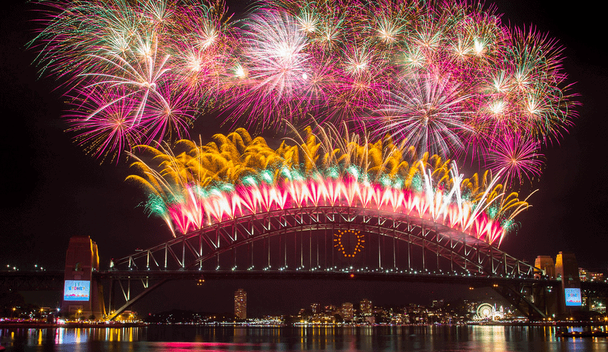 Fireworks in Sydney over NYE. Source: