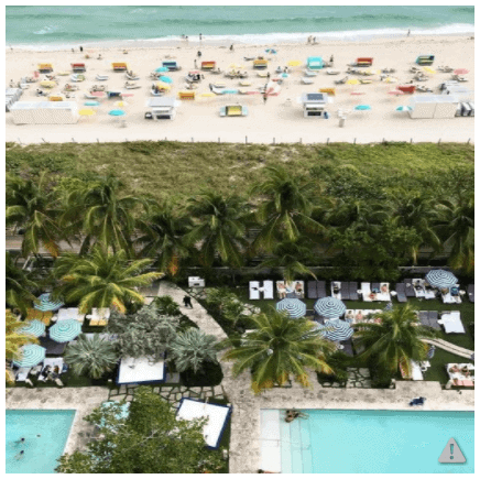 Aerial view of the Confidante Miami Beach, a Hyatt property that you should wait to book until Wednesday as it is dropping significantly in award price.