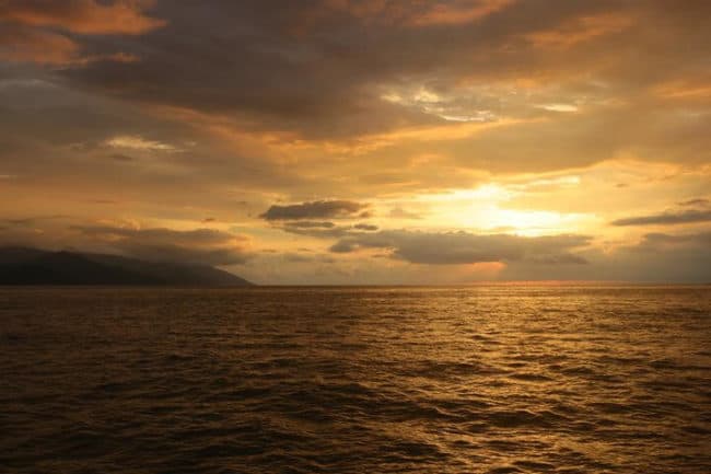Sunset from a boat in Puerto Vallarta. Photo credit Sarah Page Maxwell.