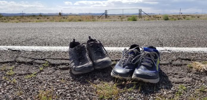 walking across america with points - shoes