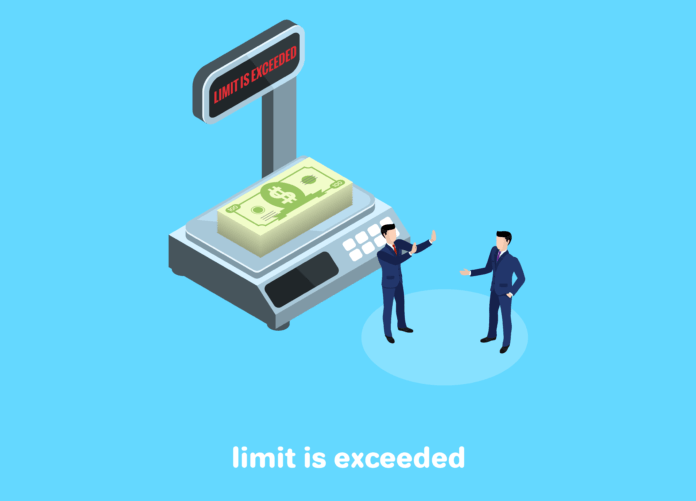 limit is exceeded dollars scale graphic